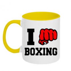 Чашка двухцветная 320ml I love boxing - PrintSalon