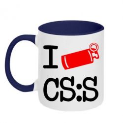 Чашка двухцветная 320ml I love CS Source