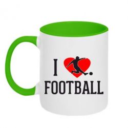 Чашка двокольорова I love football - PrintSalon