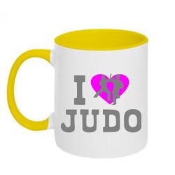 Чашка двухцветная 320ml I love Judo - PrintSalon