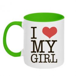 Чашка двухцветная 320ml I love my girl - PrintSalon
