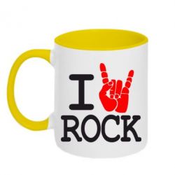Чашка двокольорова я люблю рок