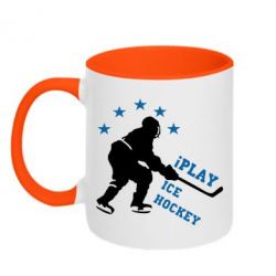 Чашка двухцветная 320ml I play hockey - PrintSalon