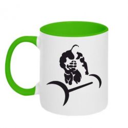 Чашка двухцветная 320ml Качек и штанга - PrintSalon