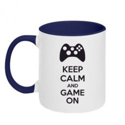 Чашка двухцветная 320ml KEEP CALM and GAME ON - PrintSalon