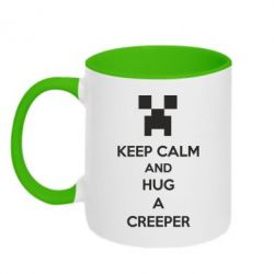 Чашка двухцветная 320ml KEEP CALM and HUG A CREEPER - PrintSalon