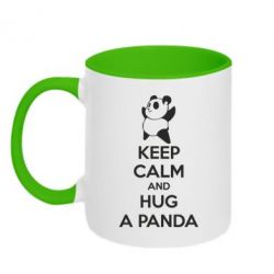 Чашка двухцветная 320ml KEEP CALM and HUG A PANDA - PrintSalon