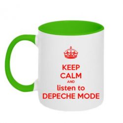 Чашка двухцветная 320ml KEEP CALM and LISTEN to DEPECHE MODE - PrintSalon