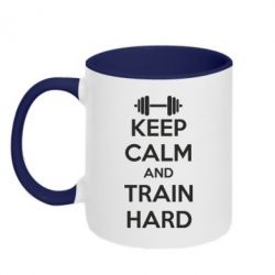 Чашка двокольорова KEEP CALM and TRAIN HARD - PrintSalon