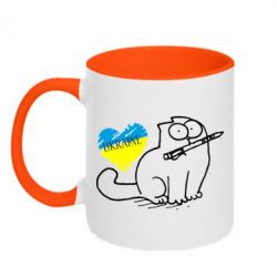 Чашка двокольорова Кіт-патріот - PrintSalon