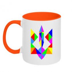 Чашка двухцветная 320ml Кольоровий герб - PrintSalon