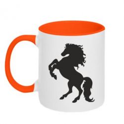 Чашка двухцветная 320ml Конь - PrintSalon