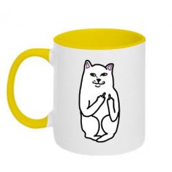 Чашка двокольорова Кіт з факом