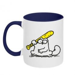 Чашка двокольорова Кот Саймона с битой