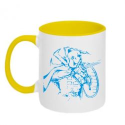 Чашка двухцветная 320ml Козак з щитом - PrintSalon