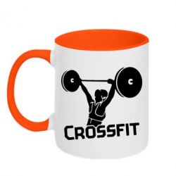 Чашка двухцветная 320ml Кроссфит со штангой - PrintSalon
