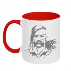 Чашка двухцветная 320ml Лице українського козака - PrintSalon