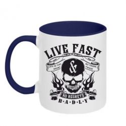 Чашка двокольорова Live Fast and No Regrets Badly