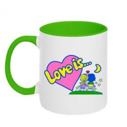 Чашка двухцветная 320ml Love is... - PrintSalon