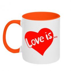Чашка двухцветная 320ml Love is... - PrintSalon