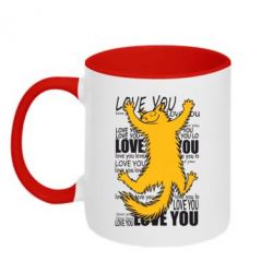 Чашка двухцветная 320ml Love you - PrintSalon