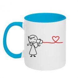 Чашка двухцветная 320ml Любовное послание 2 - PrintSalon