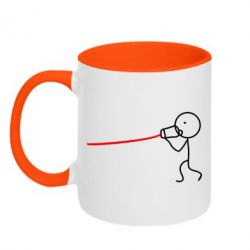 Чашка двухцветная 320ml Любовное послание - PrintSalon