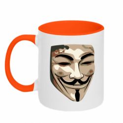 Чашка двухцветная 320ml Маска Вендетта - PrintSalon