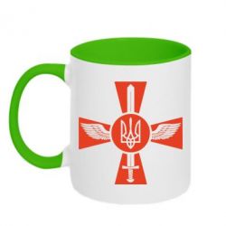 Чашка двокольорова Меч, крила та герб