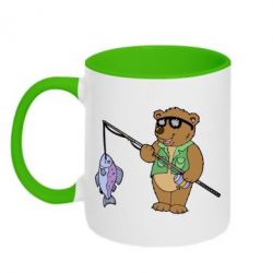 Чашка двокольорова Ведмідь ловить рибу