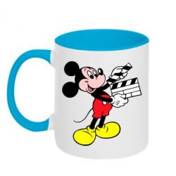 Чашка двухцветная 320ml Микки режиссер - PrintSalon