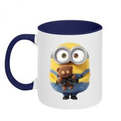 Чашка двухцветная 320ml Миньон с мишкой-PrintSalon Чашка двухцветная 320ml Миньон с мишкой