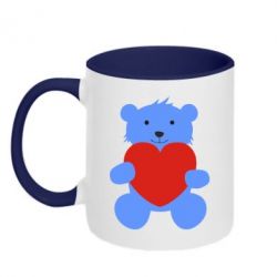 Чашка двокольорова Ведмедик з сердечком