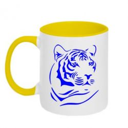 Чашка двухцветная 320ml Морда тигра - PrintSalon