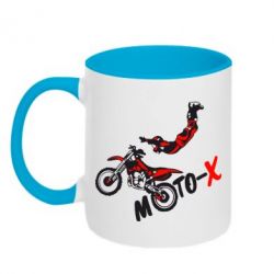 Чашка двухцветная 320ml Moto-X - PrintSalon