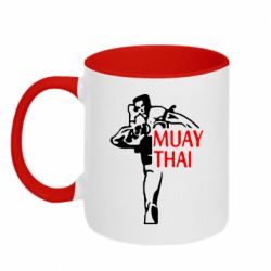 Чашка двухцветная 320ml Muay Thai kick - PrintSalon