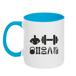 Чашка двухцветная 320ml Набор спортсмена - PrintSalon