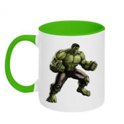 Чашка двухцветная 320ml Очень злой Халк - PrintSalon