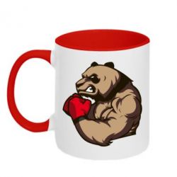 Чашка двухцветная 320ml Panda Boxing - PrintSalon