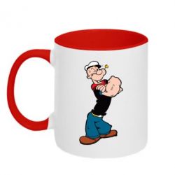 Чашка двухцветная 320ml Папай моряк - PrintSalon