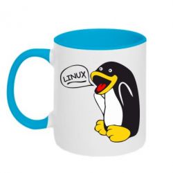 Чашка двокольорова Пінгвін Лінукс