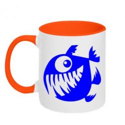 Чашка двухцветная 320ml Пиранья - PrintSalon