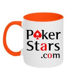 Чашка двухцветная 320ml Poker Stars - PrintSalon