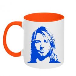 Чашка двухцветная 320ml Портрет Курта Кобейна - PrintSalon