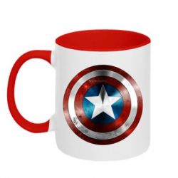 Чашка двухцветная 320ml Потертый щит - PrintSalon