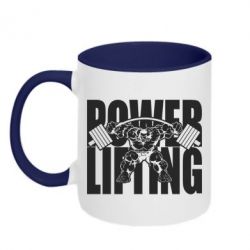 Чашка двухцветная 320ml Powerlifting logo - PrintSalon