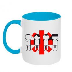 Чашка двухцветная 320ml Red Hot Chili Peppers Group - PrintSalon