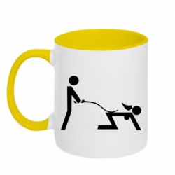 Чашка двухцветная 320ml Садо-мазо - PrintSalon