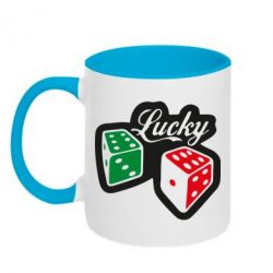 Чашка двухцветная 320ml Счастливчик-PrintSalon Чашка двухцветная 320ml Счастливчик