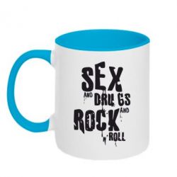 Чашка двокольорова Sex, drugs and rock n roll